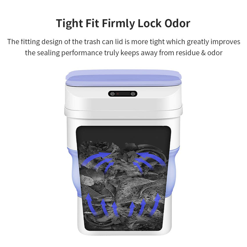 Automatic Sensor Trash Can, Kitchen Smart Garbage Bin with Lid, Touchless Induction, Collapsible Design, Large Capacity Waste Basket for Home, Office, Bathroom