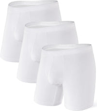 DAVID ARCHY Men's Underwear Ultra Soft Modal Dual Pouch Trunks Ball Pouch Bulge Enhancing Boxer Briefs for Men 3 or 4 Pack
