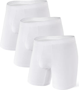 DAVID ARCHY Men's Underwear Ultra Soft Modal Dual Pouch Trunks Ball Pouch Bulge Enhancing Boxer Briefs for Men 3 or 4 Pack