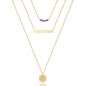 Turandoss Dainty Layered Choker Necklace, Handmade Y Pendant Necklace Multilayer Bar Disc Necklace Adjustable Layering Choker Necklaces for Women