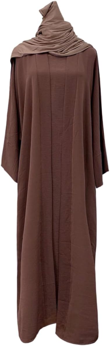 2PCS Women's Muslim Dresses Abaya Islamic Dubai Prayer Dress Robe Long Cardigan Maxi Dress