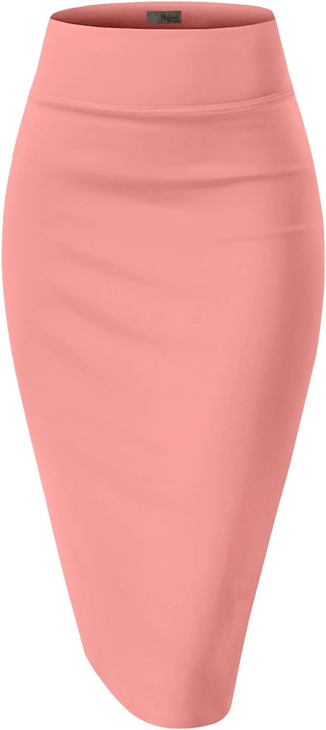 Hybrid & Company Women's Techno/Scuba Stretchy Office Pencil Skirt Made in USA