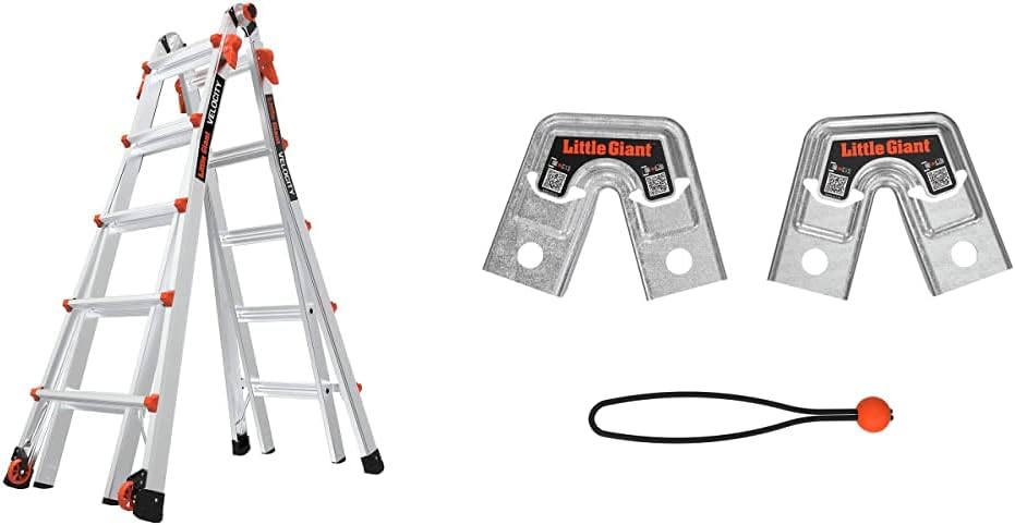 Little Giant Multi-Position Ladder, Velocity, M17, 9-15 Foot, Aluminum, Type 1A, 300 lbs Weight Rating & Work Platform, Aluminum, 375 lbs Weight Rating