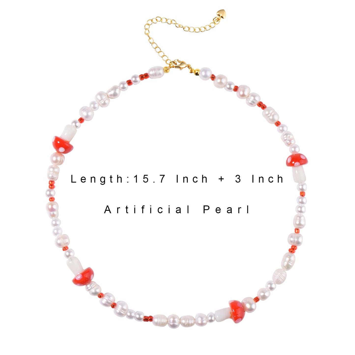 Natural Freshwater Pearl Fun Flirty Beaded Choker Necklace Handmade Summer Boho Jewlery Gifts for Women Teen