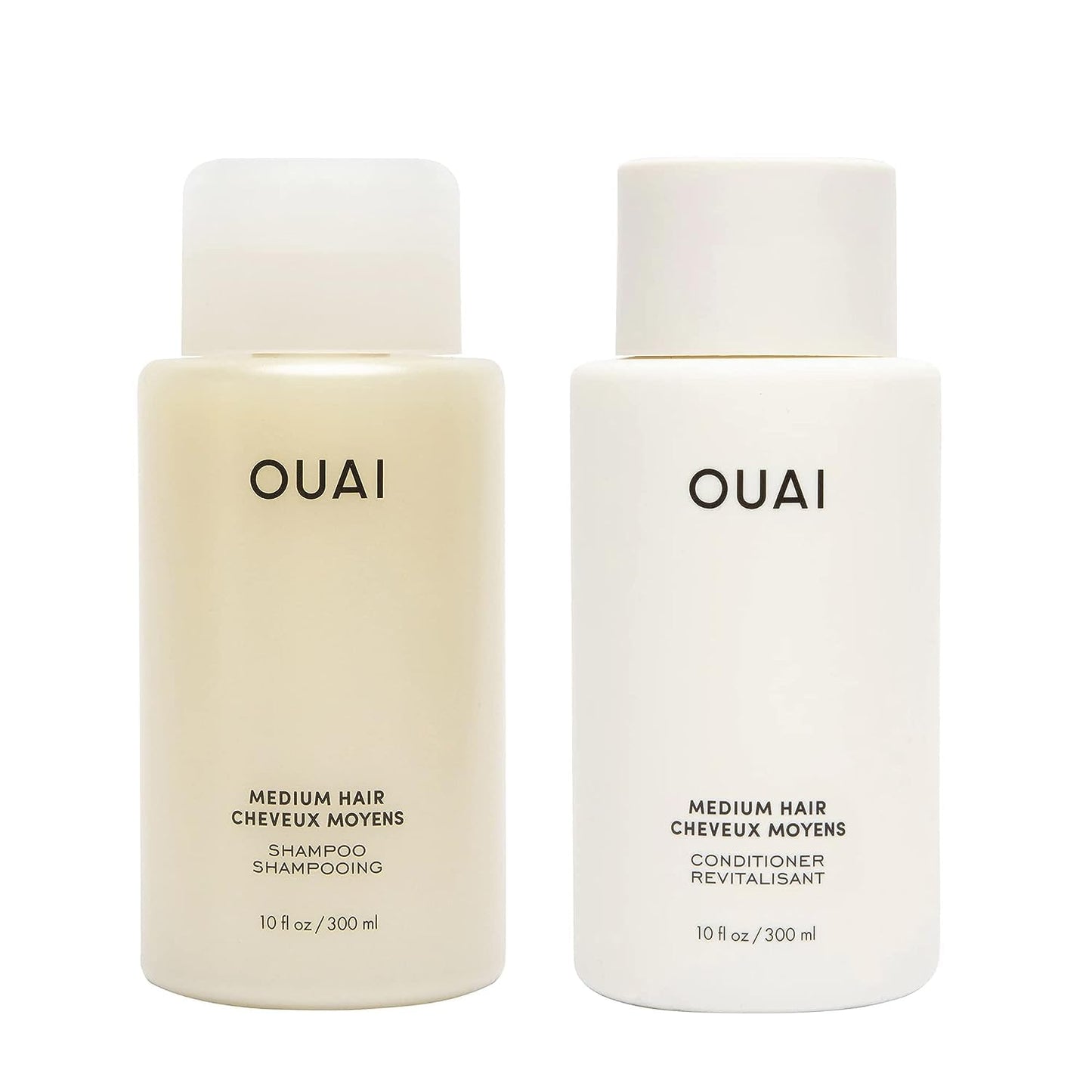 OUAI Fine Shampoo and Conditioner Set - Sulfate Free Shampoo and Conditioner for Women & Men - Made with Keratin, Marshmallow Root, Shea Butter & Avocado Oil - Free of Parabens & Phthalates (10 Fl Oz)