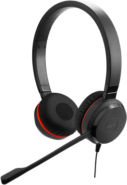 Jabra Evolve 30 II Wired Single-Ear Headset with Mic for Work - 3.5mm Jack, USB-A/USB-C Connectivity, Computer Headset with Noise-Cancelling Microphone, Microsoft Teams Certified, Call Control - Black
