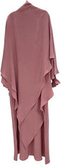 Women Prayer Dress Muslim Ramadan Garment Abaya Dubai Islam Jilbeb 2 Piece Set Layered Khimar Scarf Hijab and Long Dress