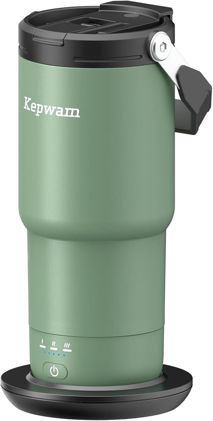 Self-Heating Travel Mug 20oz, Temperature-Controlled Coffee Warmer Mug, Smart Travel Coffee Mug Keep Coffee Drinks Hot, Heated Mug Great for Driver Outdoor Fits Car Cup Holders