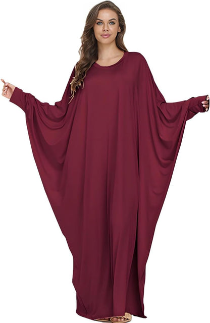 Boedaty Women Soft Muslim Prayer Dress Abaya Islamic Ramadan Full of Elasticity Garment Dubai Robe