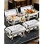 VEVOR Roll Top Chafing Dish Buffet Set, 6 Qt 2 Pack, Stainless Steel Chafer with 2 Full Size Pans, Round Catering Warmer Server with Lid Water Pan Stand Fuel Holder, for at Least 5 People Each