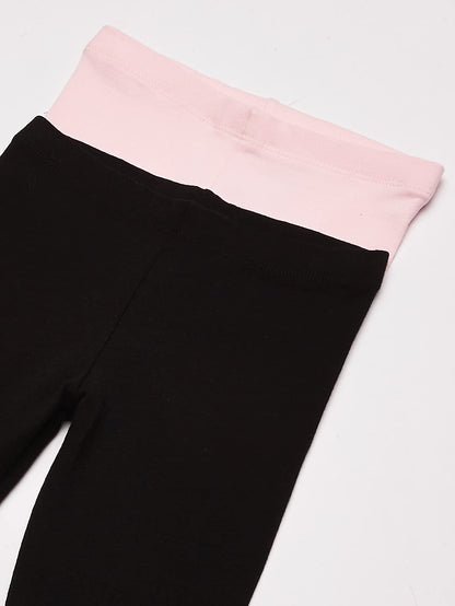 The Children's Place Baby Girls And Toddler Girls Leggings,Black/Shell 2 Pack,4T