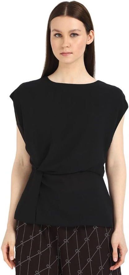 Calvin Klein Womens Chiffon Twist Front Blouse
