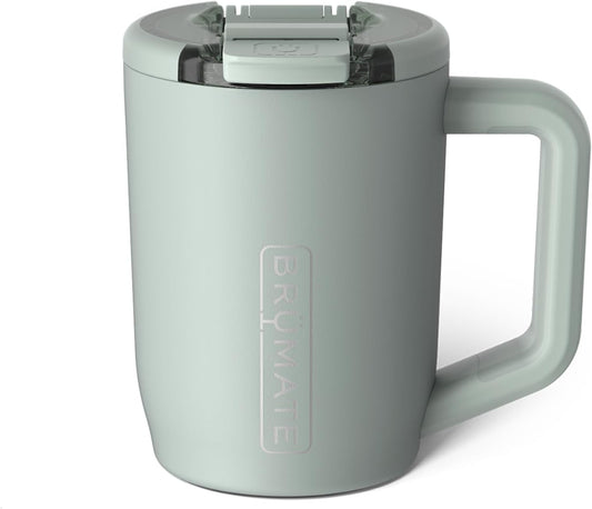 BrüMate Müv - 15oz 100% Leak Proof Insulated Coffee Mug with Handle & Lid - Stainless Steel Coffee Travel Mug - Double Walled Coffee Cup (Sage)