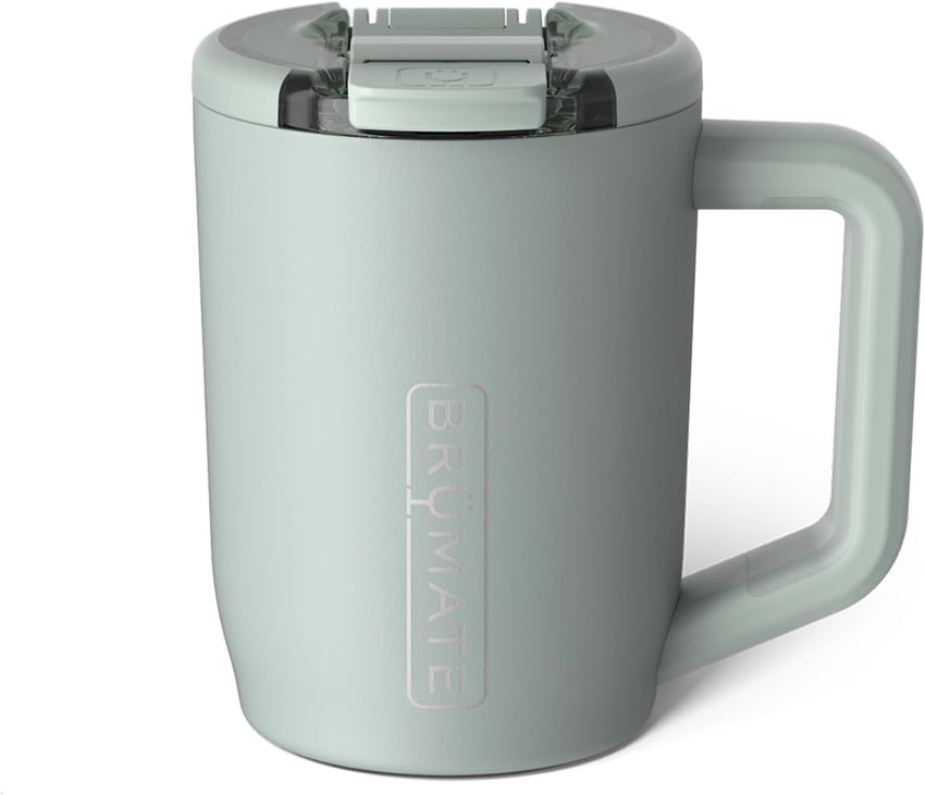 BrüMate Müv - 15oz 100% Leak Proof Insulated Coffee Mug with Handle & Lid - Stainless Steel Coffee Travel Mug - Double Walled Coffee Cup (Sage)