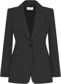 Mina Self 2025 Fall Women's Blazer Classic-Fitted Notched Lapel One-Button Front Work Business Suit Jackets with Pockets