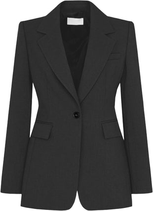 Mina Self 2025 Fall Women's Blazer Classic-Fitted Notched Lapel One-Button Front Work Business Suit Jackets with Pockets