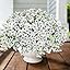 Artificial Flowers for Outdoors UV Resistant, 12 Bundles Realistic Faux Daisy with Eucalyptus Leaves Fake Plants for Porch Patio Planter Garden Decoration (White)