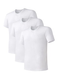 DAVID ARCHY Men's Undershirt Bamboo Rayon Moisture-Wicking Crewneck T-Shirts Stretch Tees for Men, 3 or 5 Pack