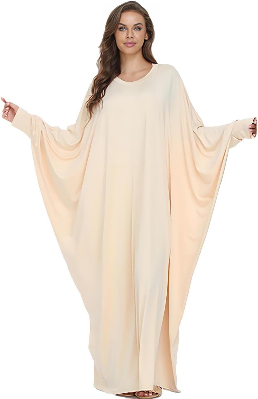 Boedaty Women Soft Muslim Prayer Dress Abaya Islamic Ramadan Full of Elasticity Garment Dubai Robe