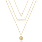 Turandoss Dainty Layered Choker Necklace, Handmade Y Pendant Necklace Multilayer Bar Disc Necklace Adjustable Layering Choker Necklaces for Women