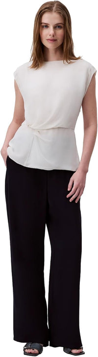 Calvin Klein Womens Chiffon Twist Front Blouse