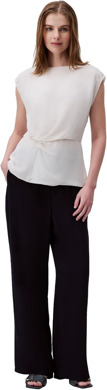 Calvin Klein Womens Chiffon Twist Front Blouse