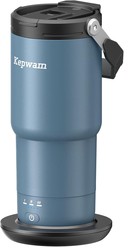 Self-Heating Travel Mug 20oz, Temperature-Controlled Coffee Warmer Mug, Smart Travel Coffee Mug Keep Coffee Drinks Hot, Heated Mug Great for Driver Outdoor Fits Car Cup Holders