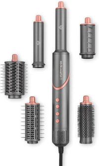 SRILabs StyleWrap Pro 7-in-1 Coanda Air Hair Multi Styler Dryer Brush with Negative Ions, Lighter and Foldable Design, Quiet Brushless Motor, Aviation-Grade Aluminum, Memory Function