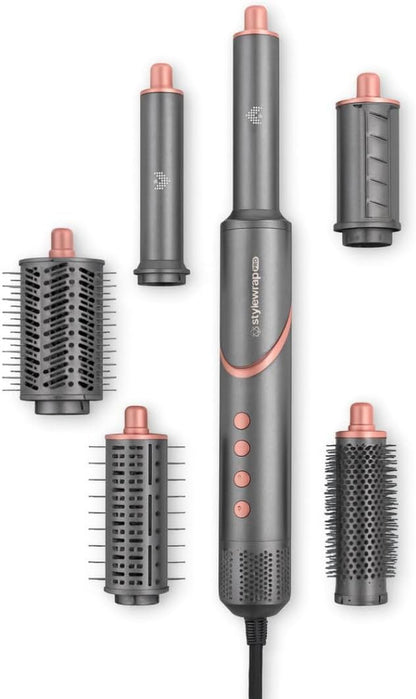 SRILabs StyleWrap Pro 7-in-1 Coanda Air Hair Multi Styler Dryer Brush with Negative Ions, Lighter and Foldable Design, Quiet Brushless Motor, Aviation-Grade Aluminum, Memory Function