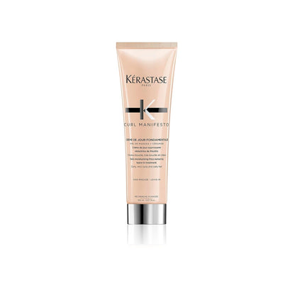 Kerastase Curl Manifesto Crème de Jour Fondamentale Hair Cream - Leave In Treatment & Heat Protectant, Controls Frizz & Enhances Curls, 5.07 Fl Oz