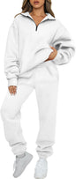 AUTOMET Women's Sweatsuits 2 Piece Outfits Lounge Sets Long Sleeve Half Zip Pullover and Baggy Sweatpants with Pockets