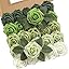 Rose Artificial Flowers Forest Green Ombre Color Foam Fake Roses with Stems 25pcs for DIY Wedding Bouquets Bridal Shower Centerpieces Party Decorations