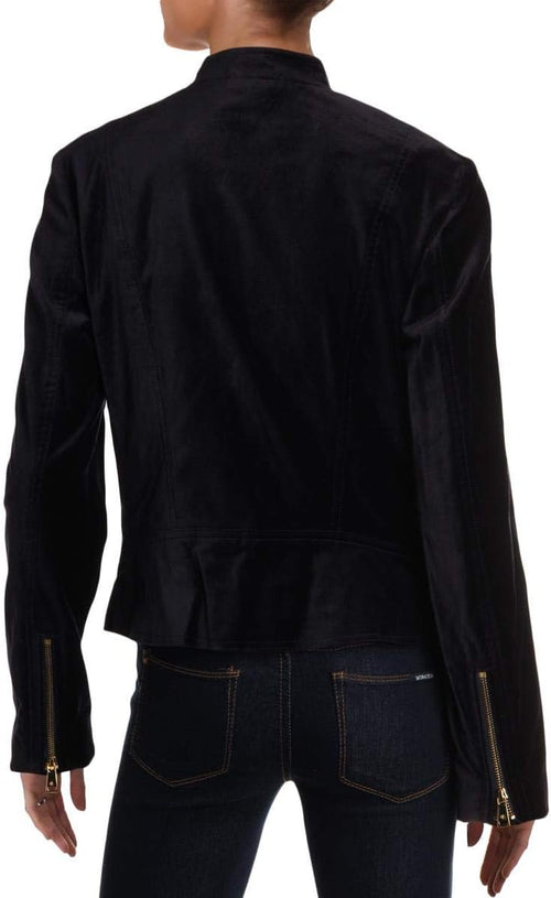 Ralph Lauren Womens Feyoshi Velvet Motorcycle Jacket, Blue, 8