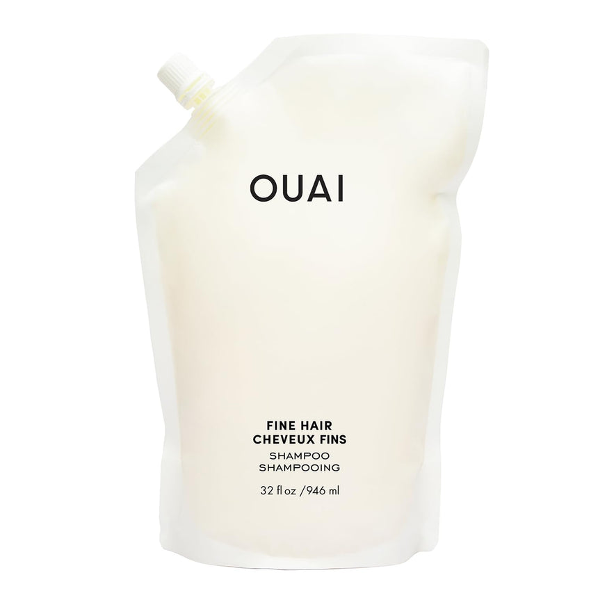 OUAI Fine Hair Shampoo - Volumizing Shampoo for Fine, Flat Strands - Made with Biotin, Keratin & Chia Seed Oil - Strengthens, Nourishes & Thickens - Color-Safe & Sulfate Free Hair Care (10 Fl oz)