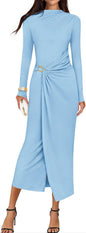 ZESICA Women's 2025 Fall Long Sleeve Bodycon Dress Mock Neck Wedding Guest Cocktail Party Long Midi Dresses