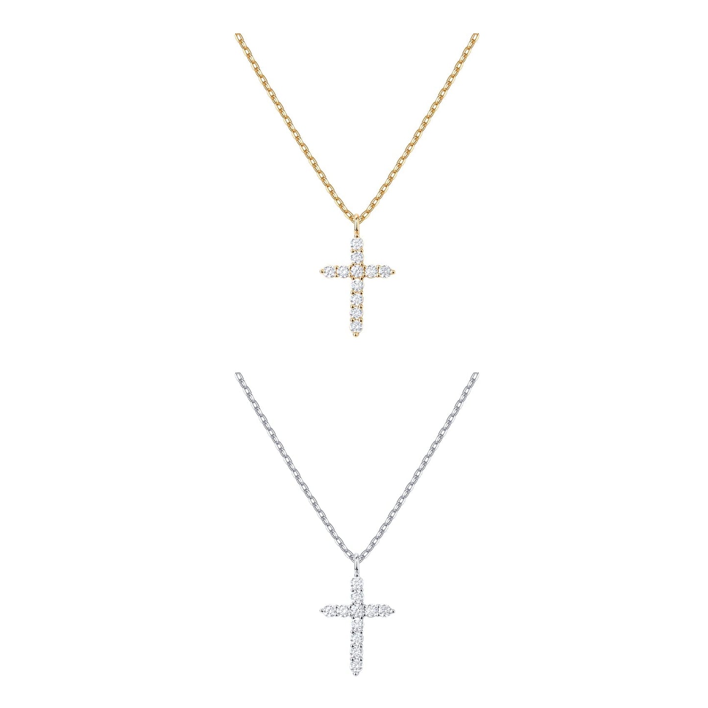 PAVOI 14K Gold Plated Cubic Zirconia Cross Necklace for Women | Cross Faith Pendant Necklaces