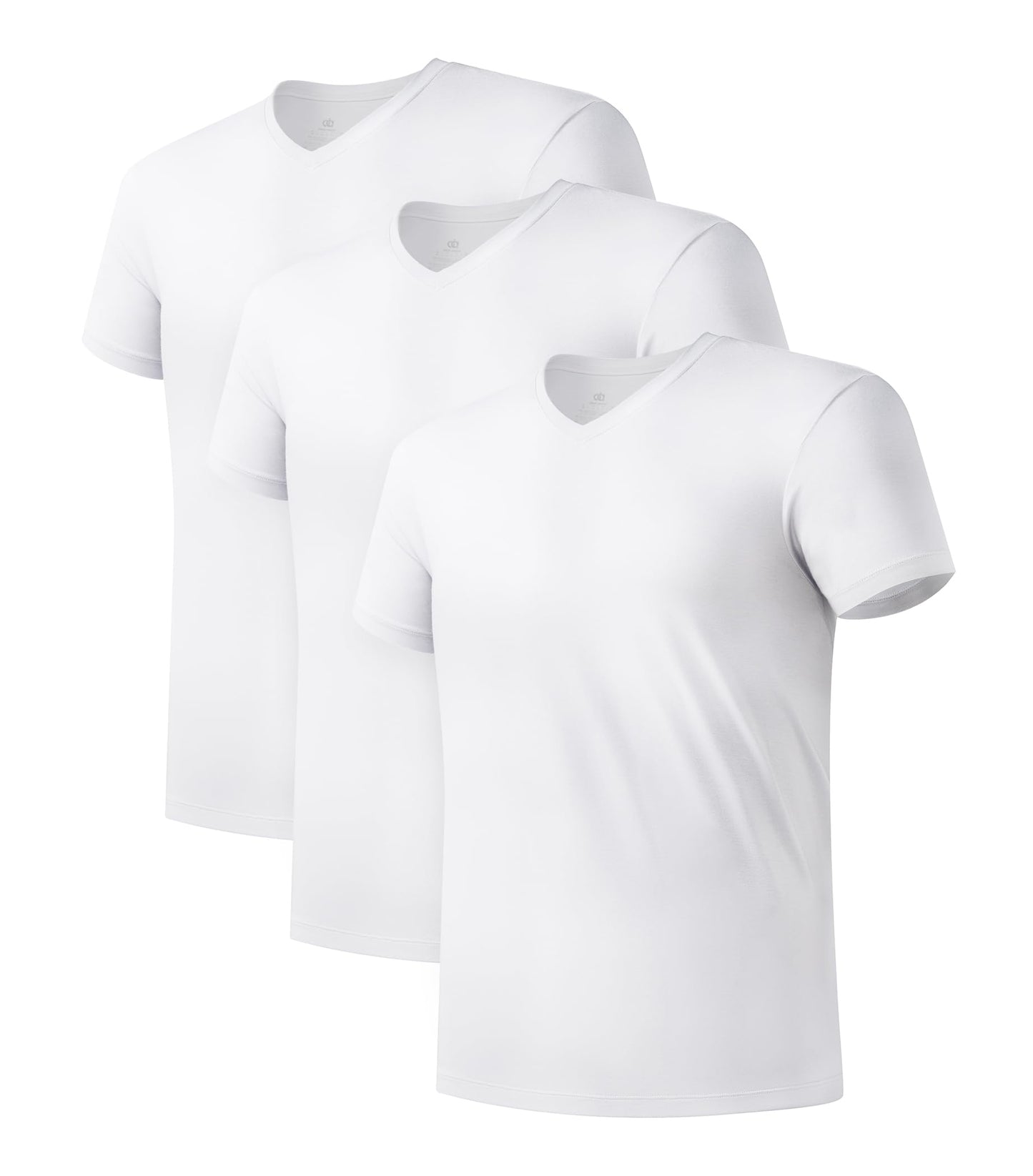 DAVID ARCHY Men's Undershirts Micro Modal Ultra Soft T-Shirts Stretch Moisture-Wicking Crewneck/V-Neck Tees for Men, 3-Pack