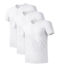 DAVID ARCHY Men's Undershirts Micro Modal Ultra Soft T-Shirts Stretch Moisture-Wicking Crewneck/V-Neck Tees for Men, 3-Pack