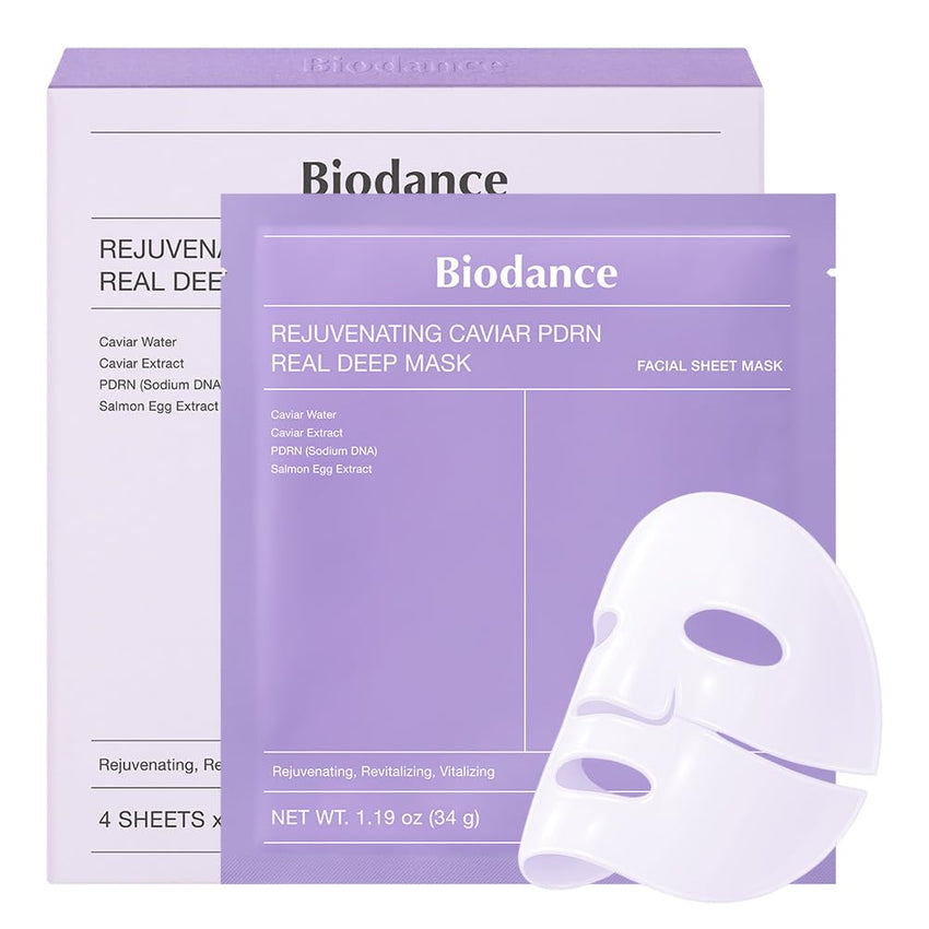 BIODANCE Bio-Collagen Real Deep Mask, Hydrating Overnight Hydrogel Mask, Pore Minimizing, Elasticity, Plumping Improvement, Korean Skin Care, Valentines Day Gifts for Her | 1.19oz(34g) x 4ea