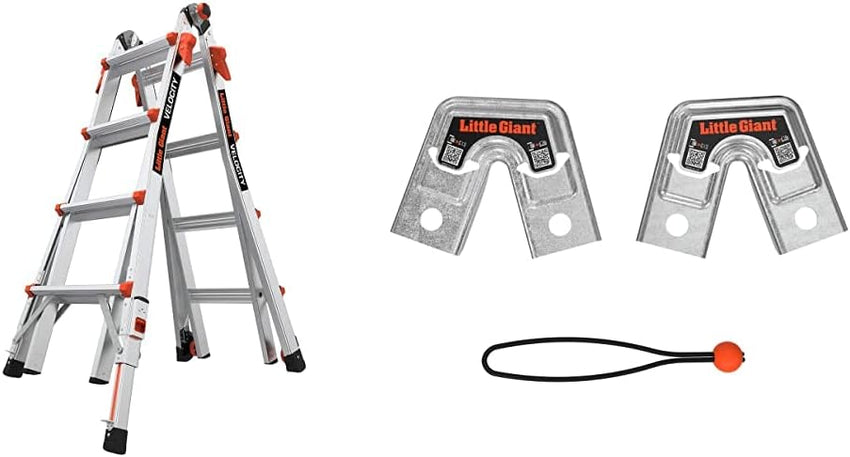 Little Giant Multi-Position Ladder, Velocity, M17, 9-15 Foot, Aluminum, Type 1A, 300 lbs Weight Rating & Work Platform, Aluminum, 375 lbs Weight Rating