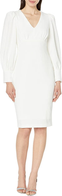 Calvin Klein Womens Vneck Sheath Work Dress