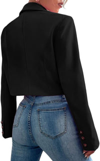 Mina Self Women's 2025 Summer Cropped Blazer Jacket Lightweight Casual Eleglant Fully-Lined Fashion Work Office Blazers
