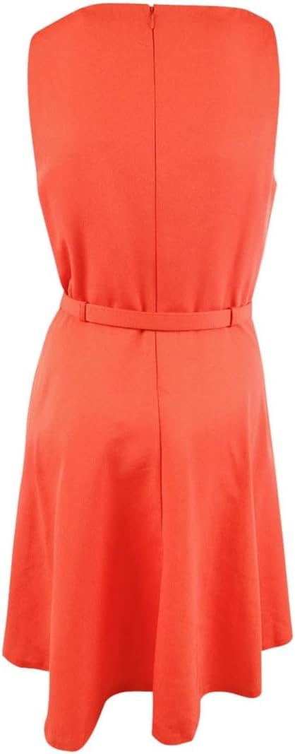 Lauren Ralph Lauren Women's Sleeveless Faille Cocktail Dress (16, Orange)