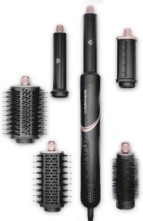 SRILabs StyleWrap Pro 7-in-1 Coanda Air Hair Multi Styler Dryer Brush with Negative Ions, Lighter and Foldable Design, Quiet Brushless Motor, Aviation-Grade Aluminum, Memory Function