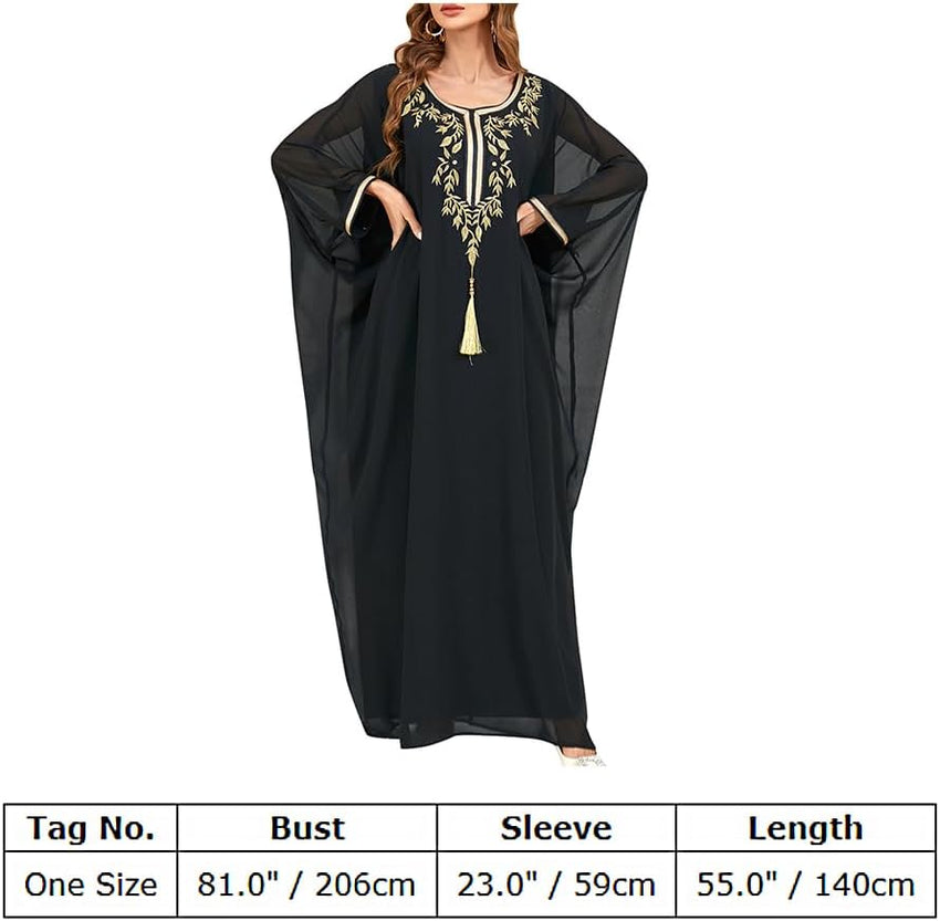 Embroidered Abaya Kaftans for Women Modern Elegant Dubai Moroccan Dubai Kaftan Dresses Abaya for Women Muslim Dress
