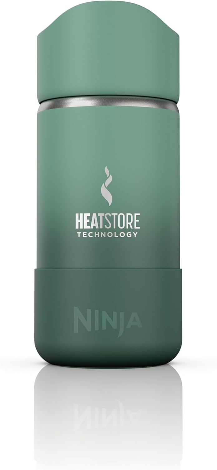 Ninja, Travel Mug, Sip Perfect 16oz, Brings Hot Drinks to Sippable Temperature in Minutes, Stainless Steel, Leak Proof, Dishwasher Safe, Metal, Insulated Tumbler, Ocean Blue, DW1603OB
