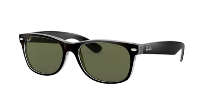 Ray-Ban Unisex RB2132 New Wayfarer Square Sunglasses, Rubber Black/G-15 Green, 55 mmRay-Ban Unisex RB2132 New Wayfarer Square Sunglasses, Rubber Black/G-15 Green, 55 mm
