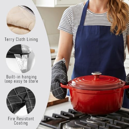 ARCLIBER Quilted Oven Mitts 1 Pair Heat Resistant Classic Kitchen