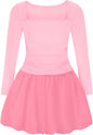 EXARUS Girls Dress Off The Shoulder Bodycon/Bubble Long Sleeve Teen Ruched Homecoming Dance Party Prom Tween Dresses