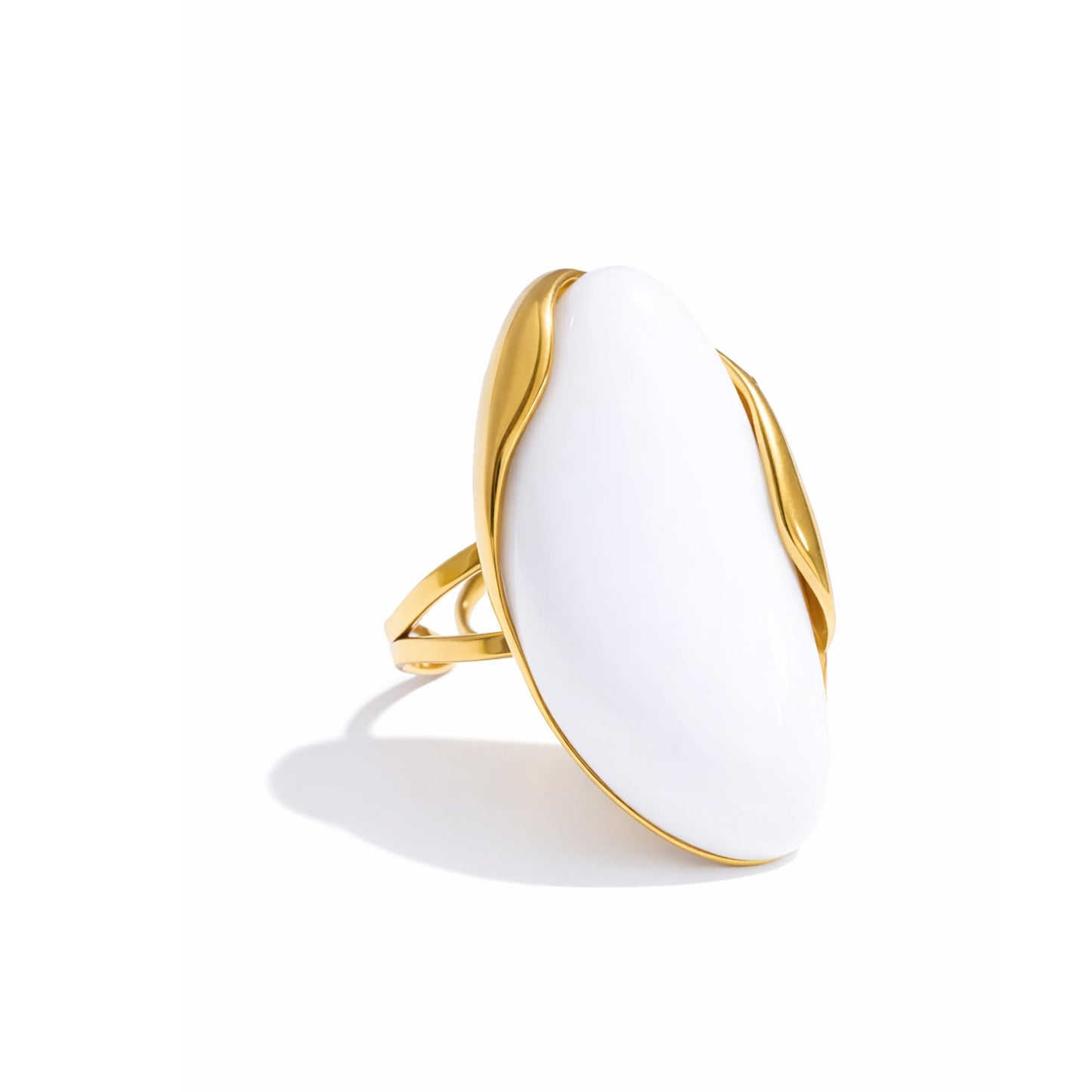 Mchic Colorful Chunky Statement Ring for Women: Boho Large Oval Acrylic Finger Ring Stainless Steel Adjustable Beach Summer Y2K Handmade Jewelry Gift for Women